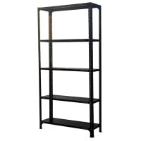 Black 22 Gauge 5 Shelf Shelving Unit Storage Rack